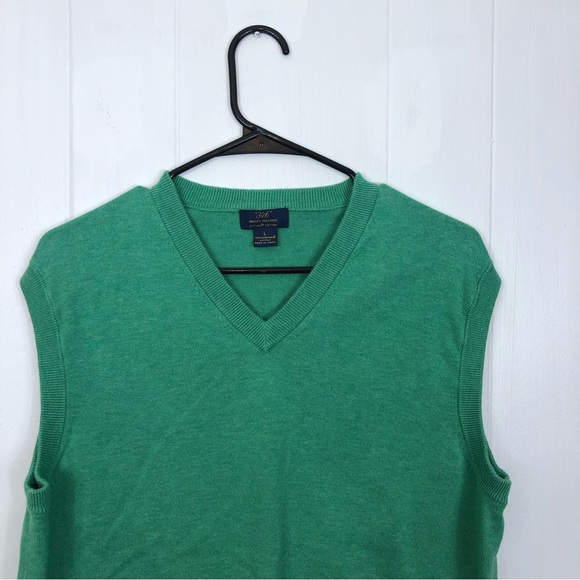 Brooks Brothers Supima Cotton Knit V-Neck Sweater Vest Sz L - Picture 2 of 7